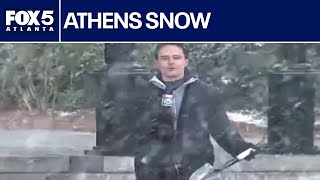 Snow falling in Athens | FOX 5 News