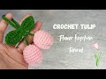 How to crochet tulip flower keychain tutorial 🌷🌸 | perfect for beginners | easy to flow steps 🌸