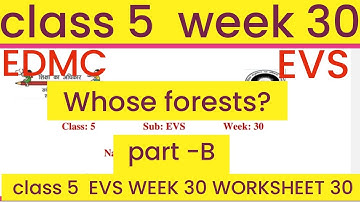 EDMC Class 5 EVS week 30 worksheet 30 with solution | EVS week 30 answers video | पर्यावरण अध्ययन