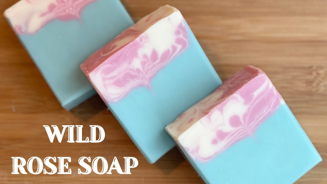 WILD ROSE SOAP/Feather swirl technique attempt 