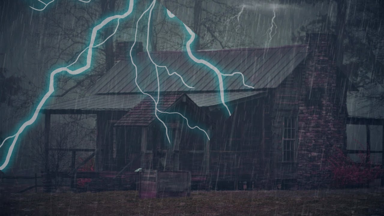 Real Heavy Rain Thunder & Howling Wind Sounds for Deep Sleep, Relaxing ...