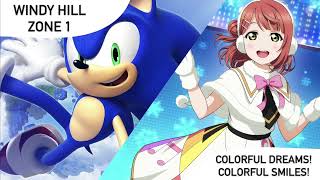 Windy Hill Zone 1 x Colorful Dreams! Colorful Smiles! (Sonic Lost World x Love Live Nijigasaki)