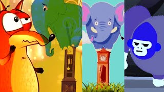 Hickory Dickory Dock Fox Elephants  U0026 Gorilla  Split Screen  Progressive Style
