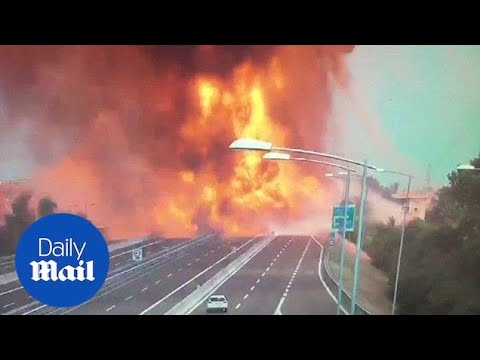 CCTV captures moment tanker truck explodes in Italy