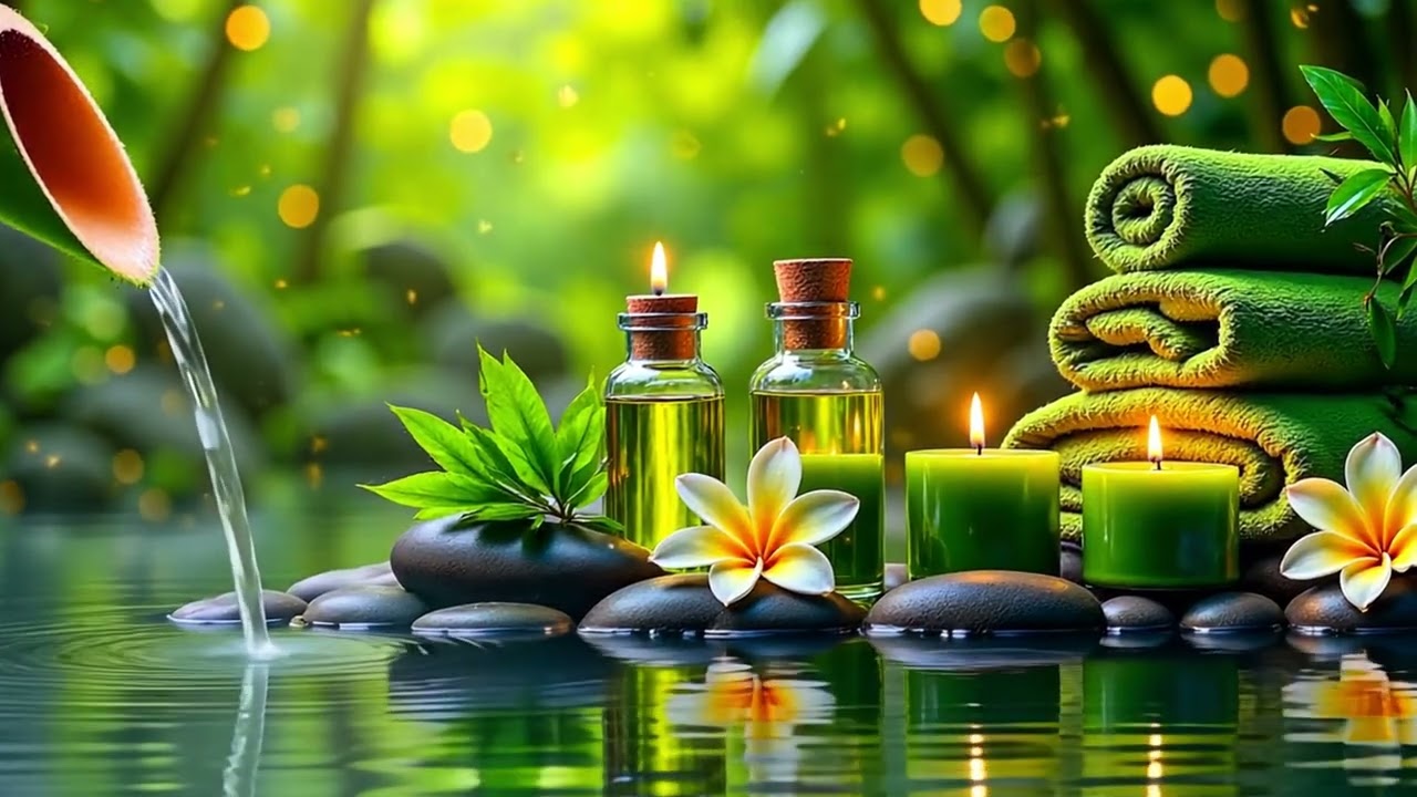 Relaxing Music Relieves Stress, Calm Anxiety & Depression 🌿 Bamboo Water Fountain for Deep Sleep