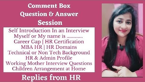 Q & A Session | Self Introduction | HR Certification #questionanswersession #hr #readytogetupdate
