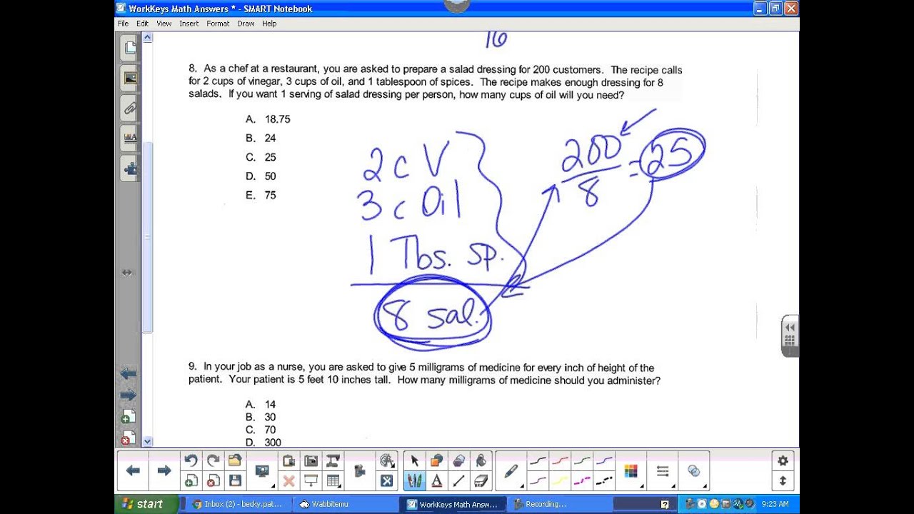 WorkKeys Math Answers - YouTube