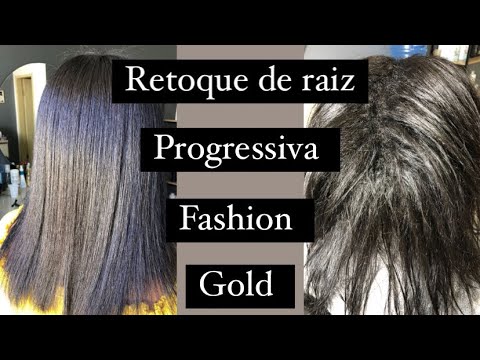 Retoque de raiz após 4 meses, progressiva fashion gold #fashiongold #retoquederaiz #progressiva