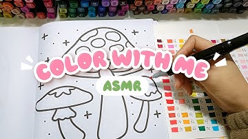 🍄‍🟫ASMR Coloring Cute mushrooms✏️ Relaxing Art with Alcohol Markers