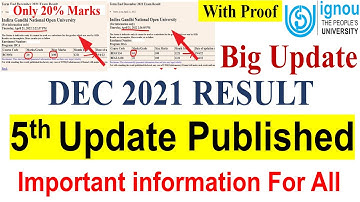 IGNOU DEC 2021 Exam Result Big Update Published | Dec 2021 Result 5th Update | important information