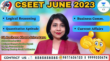 CSEET July 2023 || Lec-9 || CA Rachana Khare Shrivastava