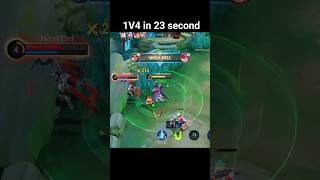 1v4 in 23 second #shorts #gaming#mlbb#1vs4