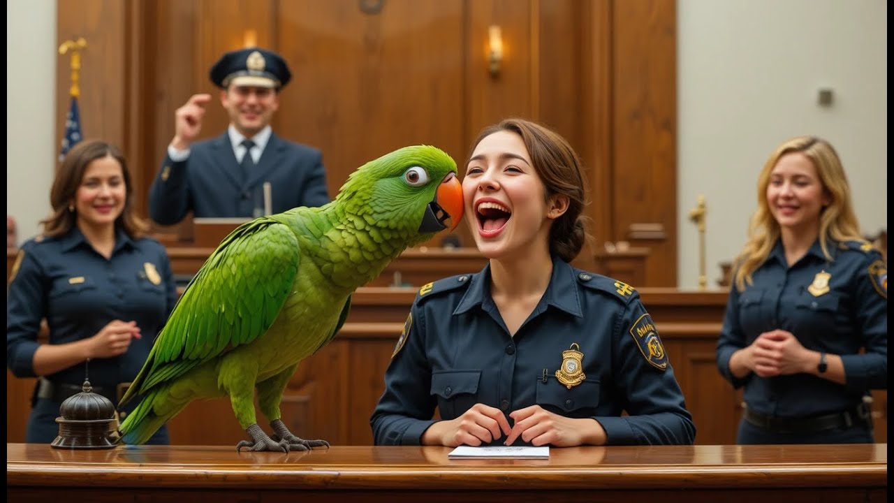 Parrot Becomes Lawyer?! Interrupts Court with Hilarious “OBJECTION!”  Lady Cops Not Control Laughing