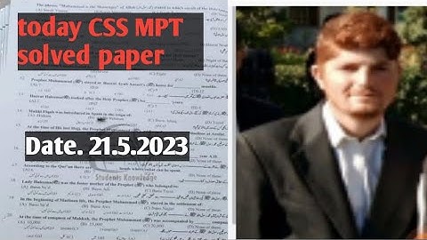 Fpsc CSS MPT solved paper held on 21 may 2023.