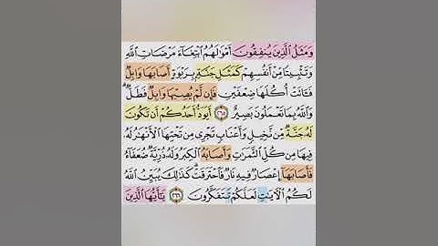تيسير حفظ سورة البقره بالتكرار الوجه الرابع و الاربعون الايات (265-266) تكرار كل ايه 3 مرات مع الربط