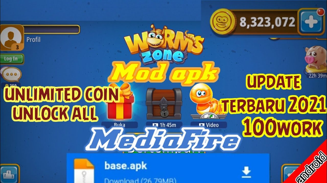Worms Zone io/Zona Cacing io Mod (Unlimited Money) v1.8.2 untuk