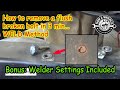 Remove a bolt broken flush with the surface! Welding method in 3 mins! #brokenbolt #strippedstud