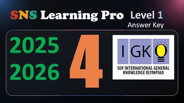2025 - 2026 | Class 4 | IGKO | Answers | Level 1 | SOF | Olympiad | Previous paper | 2026 Learning