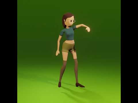Low Poly Animation  Glasses Girl Teenage Dance