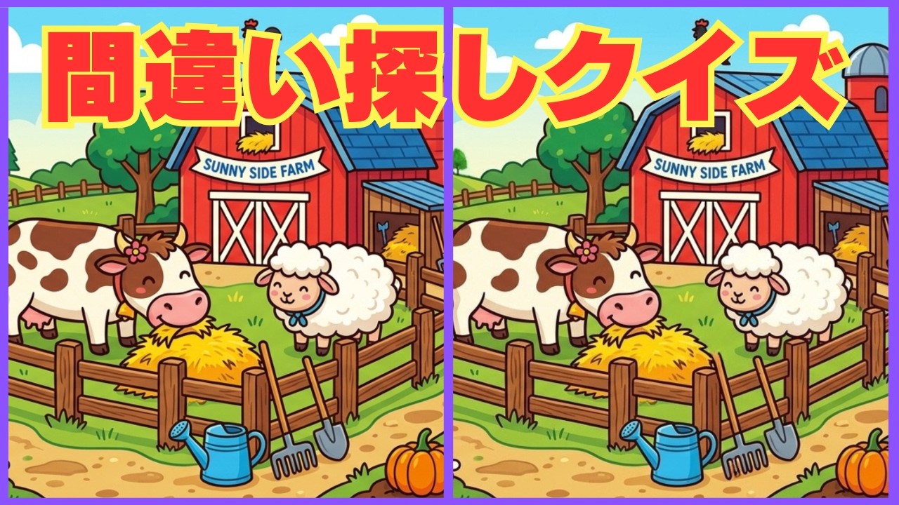 【間違い探し】超難問脳トレクイズ！！３つの間違いを探そう【脳トレ】#36