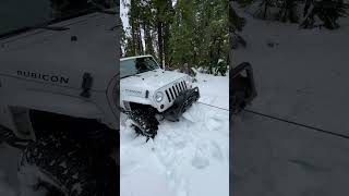 We did some winching!  #warn #snowwheeling #winching #jeep