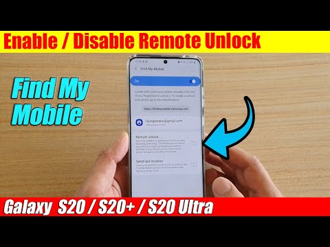 Galaxy S20/S20+: How to Enable / Disable Remote Unlock For Find My Mobile