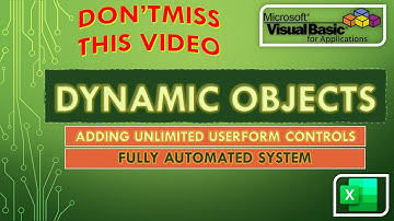 Excel VBA - Dynamic Objects| Adding Controls Dynamically| Storing the Controls in the Database