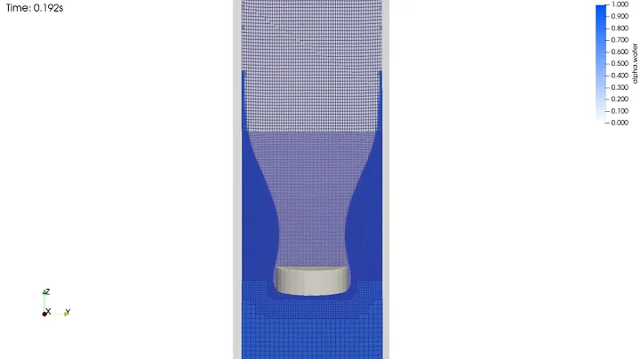 Disk Water Entry Simulation - Fluid Mechanics - interIsoFoam - OpenFOAM 2112