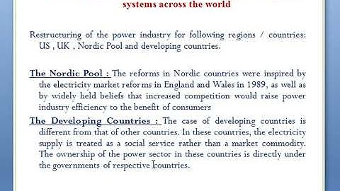 Introduction to Restructuring of Power Industry _Lecture 7