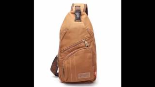 Men Canvas Travel Hiking Crossbody Bag Casual Chest Bag