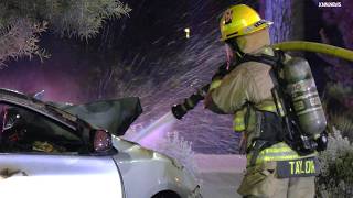 1 Hospitalized After Fiery Single-Car Crash on Mill Avenue in Tempe