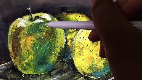 Green apple speed painting/ ArtStudio Pro App