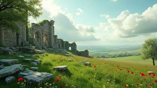 Deep Focus 3-Hour Ambient Loop | Peaceful Ancient Hillside &amp; Coquelicots