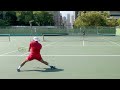 明日の試合に向けて武器の「ディフェンステニス」を磨いてました