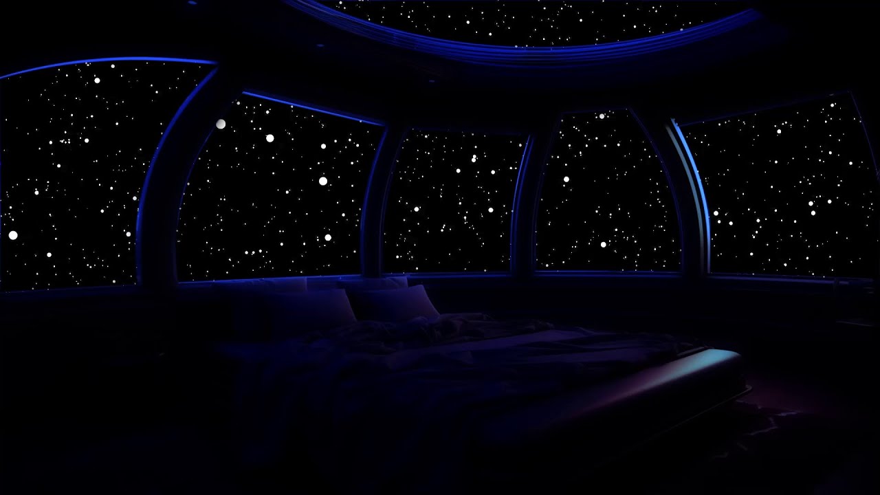 Cosmic Dance Spaceship | Sleep Peacefully in a Dark Bedroom with Starry ...