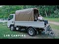 [$125 Campervan] Car Camping in a 2-ton truck with a bicycle tent!