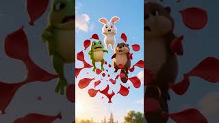 Cute Animals & The Red Balloon! 🎈🐸🐰🦫 | #Shorts #CuteAnimals #Funny