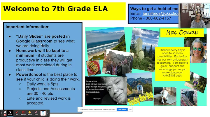 Jennifer Osburn 7th Grade ELA Honors ELA Intro and...