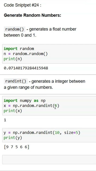 How to Generate Random Numbers in Python #shorts #pythonlearning # ...