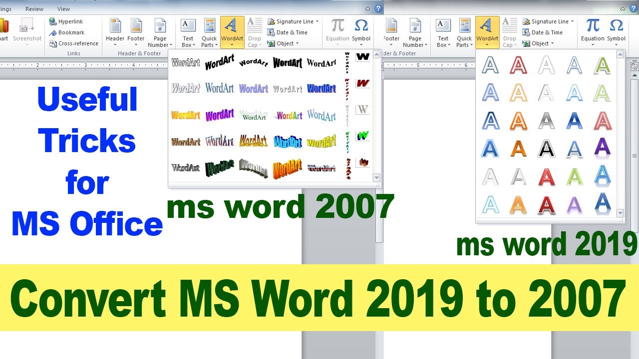 Convert ms office 2019 to 2007 tricks for msword youtube