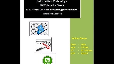 Class 10th | IT203 | Word Processing | Session 2: Managing Headers
