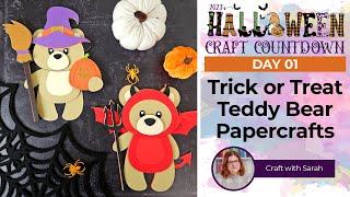 Cricut Teddy Bear Crafts for Halloween 🦇 HCC 2023 Day 01