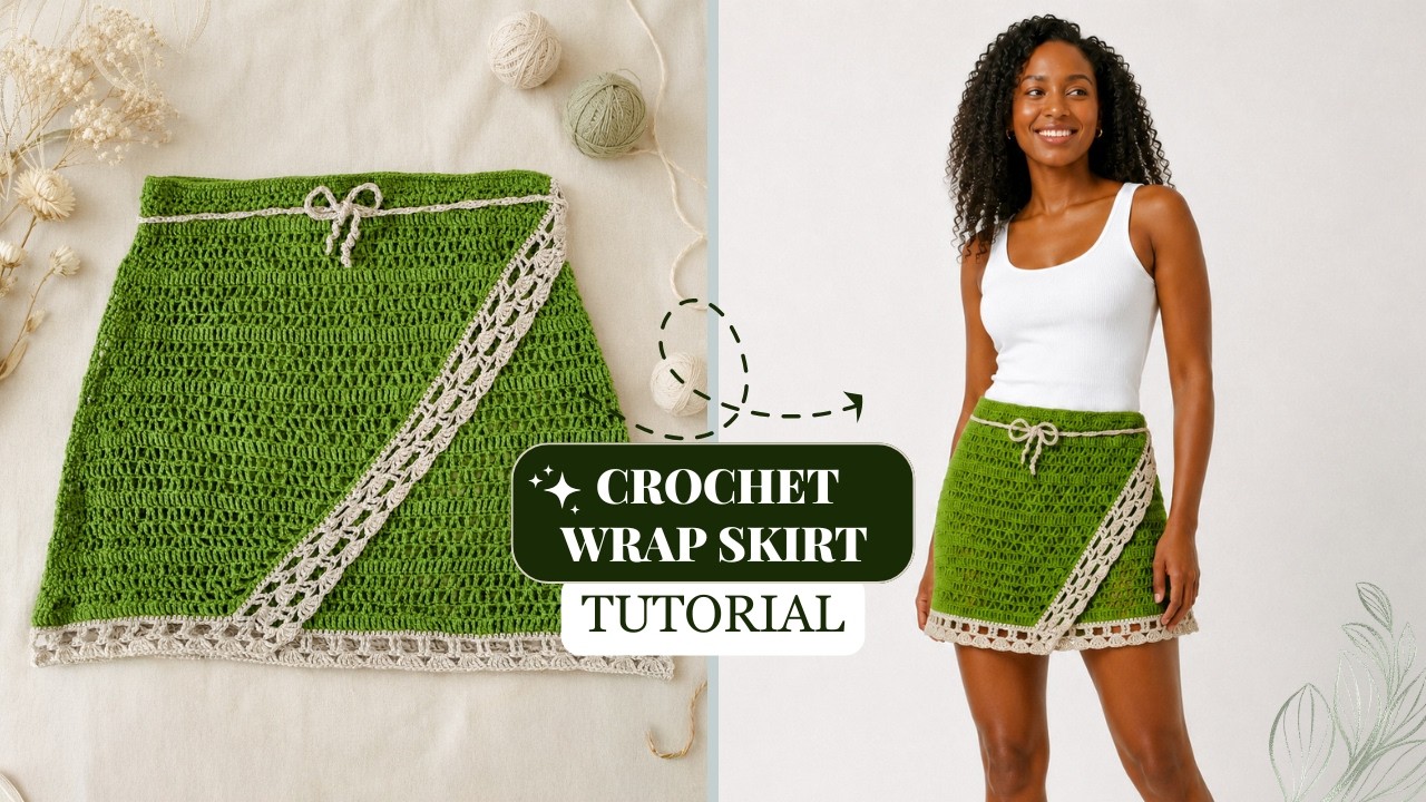 Vintage✨Crochet Remake Wrap Skirt Crochet Wrap Skirt Tutorial | Beach cover-up for Beginners - YouTube