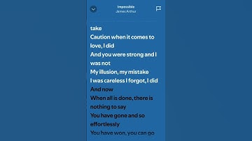 Thumbnail of Impossible/ james Arthur ( full song ) #lyrics #music #impossible #jamesarthur