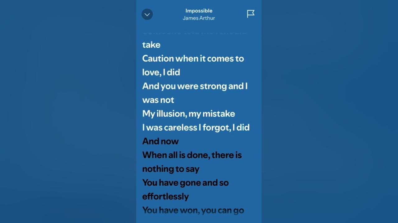 Impossible/ james Arthur ( full song ) #lyrics #music #impossible #jamesarthur