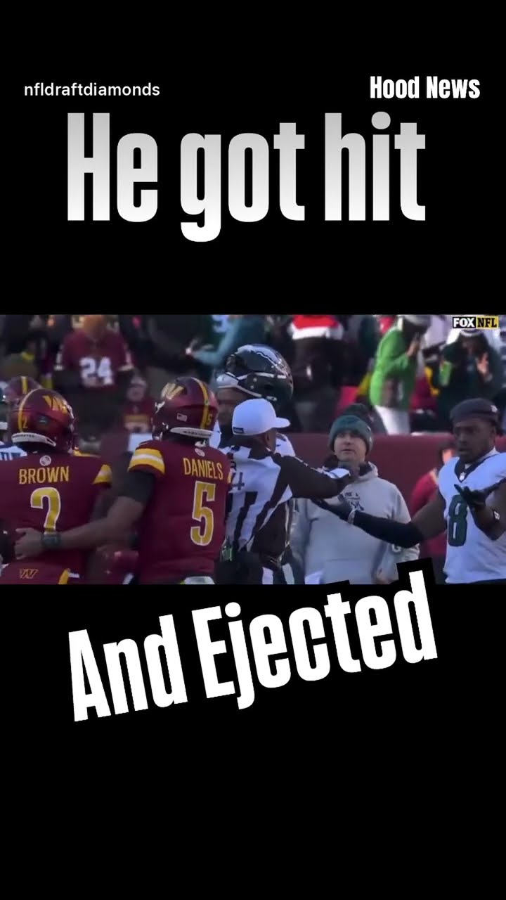He got hit and ejected #hoodnews #washingtoncommanders #philadelphiaeagles #referee #football #omg