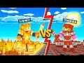 MUNDO DE FOGO VS MUNDO DE TNT NO MINECRAFT