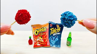 Takis And Cheetos Challenge 🔥Spicy Miniature Flamin' Hot Potato Lollipops🍭 Recipe Miniature Cooking