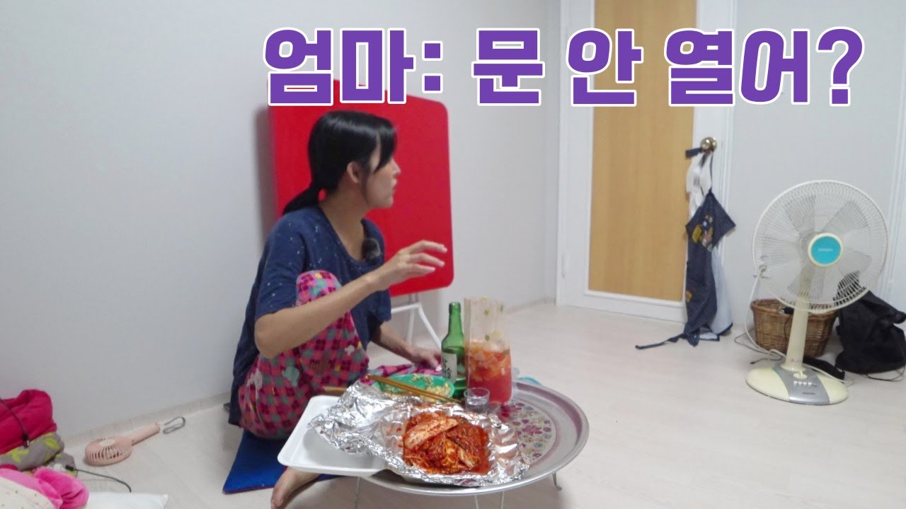 36살 노처녀 남들 회사갈 시간에 방에서 소주깠다가 엄마한테 한방 먹음