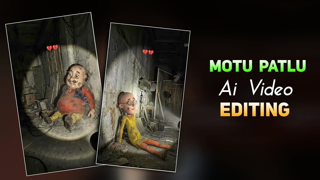 Instagram Trending Motu Patlu Ai Video Editing | Old Cartoon Character Horror Torch Ai Video Editing